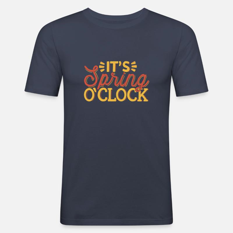 its spring o'clock - Männer Slim Fit T-Shirt - Navy