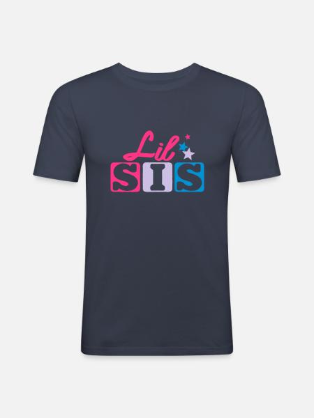 Lil Sis - Männer Slim Fit T-Shirt - Navy
