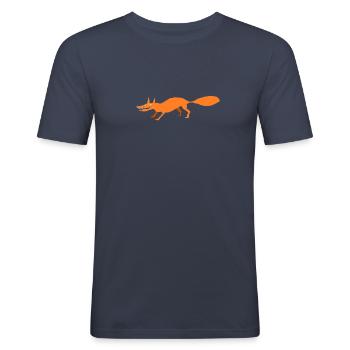 Fuchs - Männer Slim Fit T-Shirt - Navy - Vorne - Nik (191cm)
