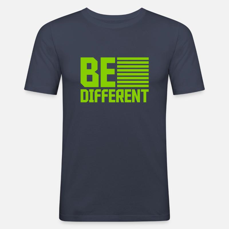 Be different Logo Design - Männer Slim Fit T-Shirt - Navy