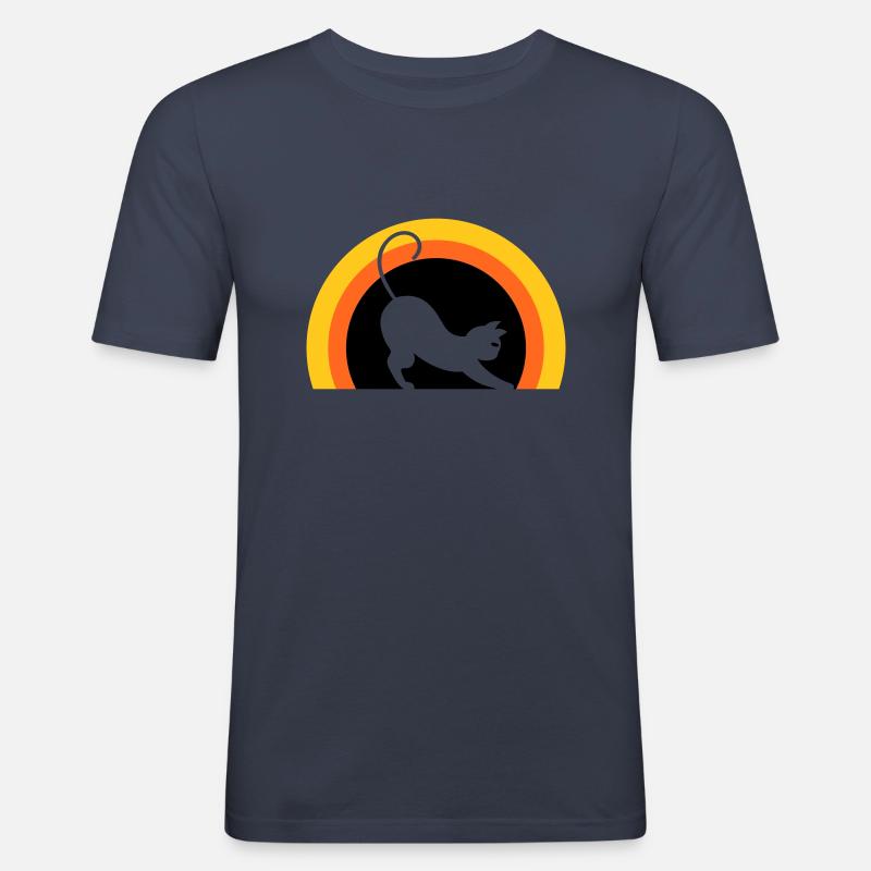 Katze > Vectorgraphic ! Cat - Männer Slim Fit T-Shirt - Navy