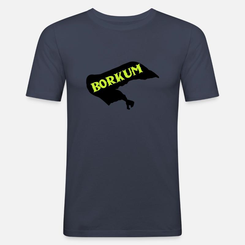 borkum insel - Männer Slim Fit T-Shirt - Navy