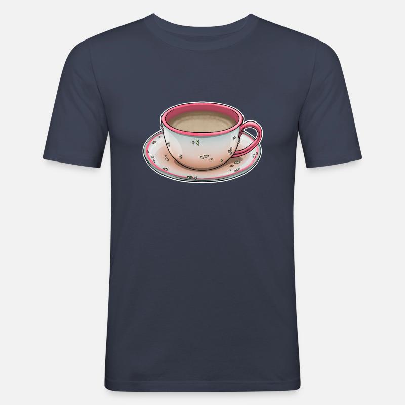 Tasse Kaffee - Männer Slim Fit T-Shirt - Navy
