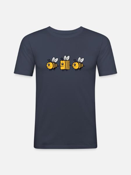 bee different comic bee - Men's Slim Fit T-Shirt - navy