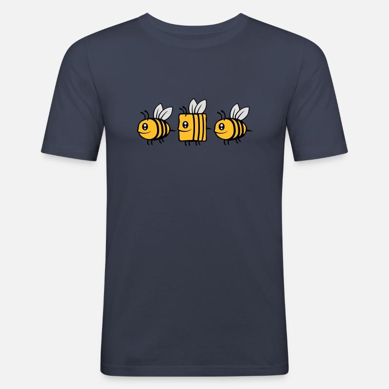 bee different comic bee - Men's Slim Fit T-Shirt - navy