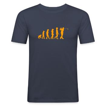 Évolution du golf - T-shirt près du corps Homme - bleu marine - Devant - Nik (191cm)