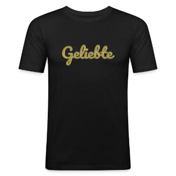Geliebte - Männer Slim Fit T-Shirt - Schwarz - Vorne - Nik (191cm)