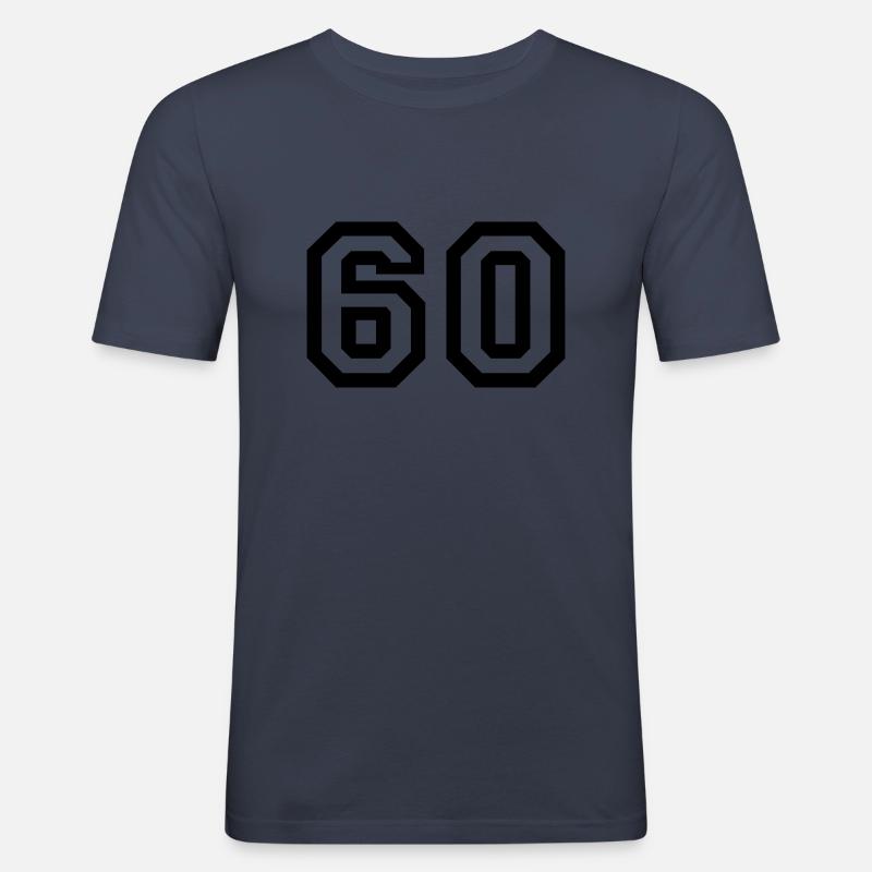 60 Collegestyle - Männer Slim Fit T-Shirt - Navy