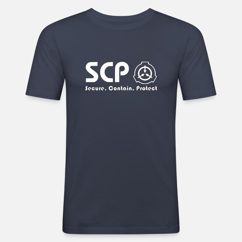 SCP Foundation, Secure. Protect. Contain - Männer Slim Fit T-Shirt - Navy