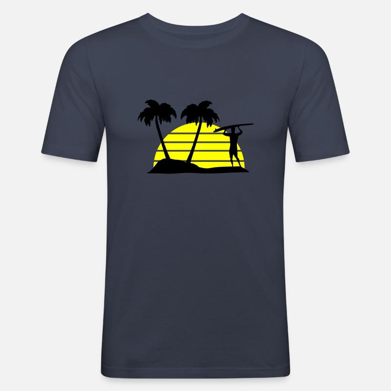 surfing - Männer Slim Fit T-Shirt - Navy