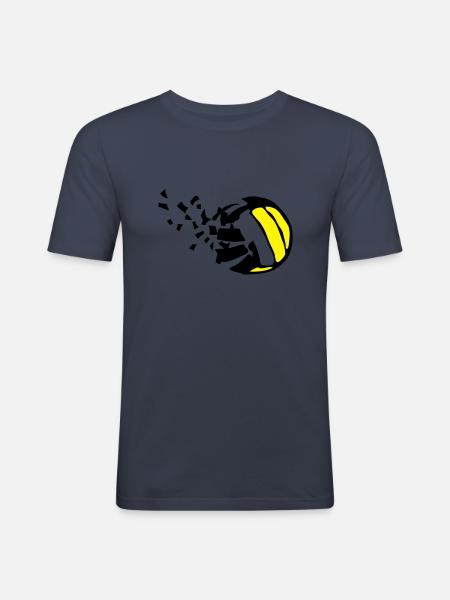 explosion volleyball destructurer destructi - Men's Slim Fit T-Shirt - navy
