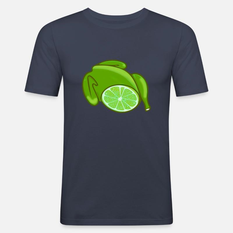 hähnchen,hühnchen,limone,zitronenhühnchen,comic - Männer Slim Fit T-Shirt - Navy