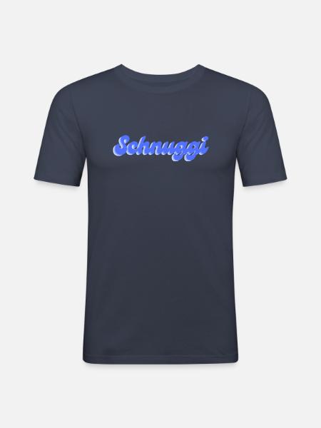 Schnuggi in blue - Men's Slim Fit T-Shirt - navy