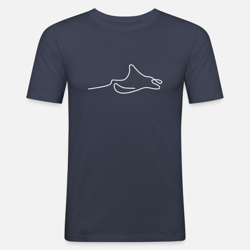 Rochen - Männer Slim Fit T-Shirt - Navy