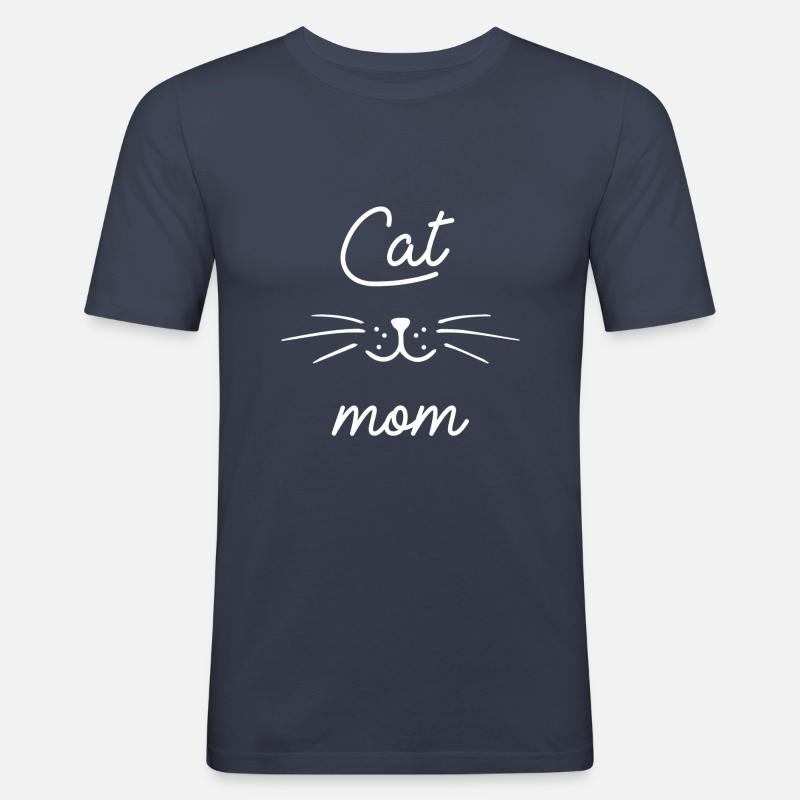 Katzenmutter - Männer Slim Fit T-Shirt - Navy