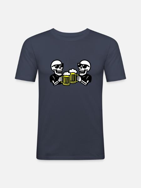 Skeleton Party Beer Team - Men's Slim Fit T-Shirt - navy