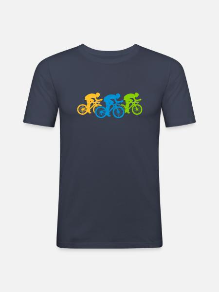 Bicycle Team Triathlon - Men's Slim Fit T-Shirt - navy