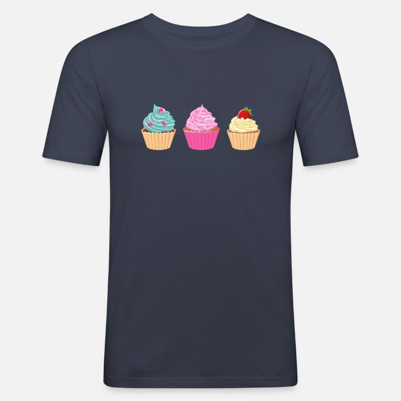 Cupcake Kollektion - Männer Slim Fit T-Shirt - Navy