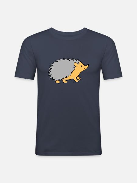 Bande dessinée hérisson - T-shirt près du corps Homme - bleu marine