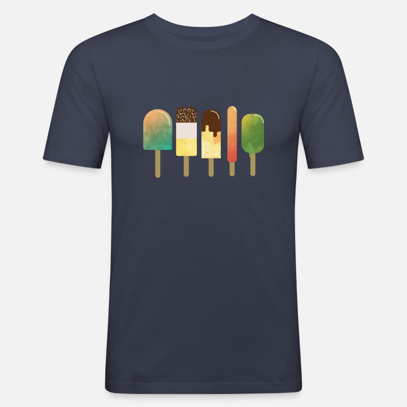 Eiscreme, Eiskrem - Männer Slim Fit T-Shirt - Navy