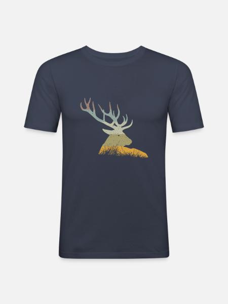 Deer - Men's Slim Fit T-Shirt - navy