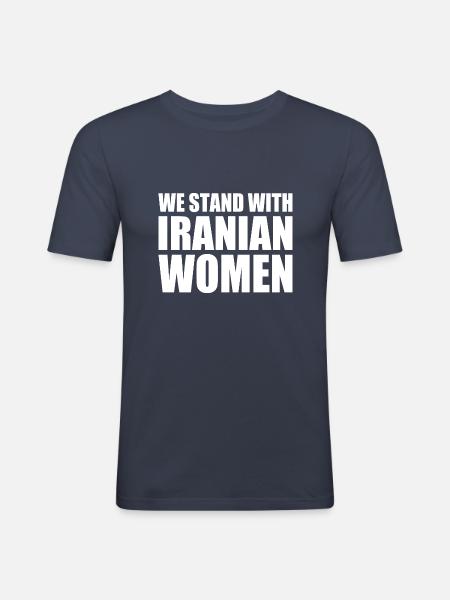 We stand with iranian women - Men's Slim Fit T-Shirt - navy