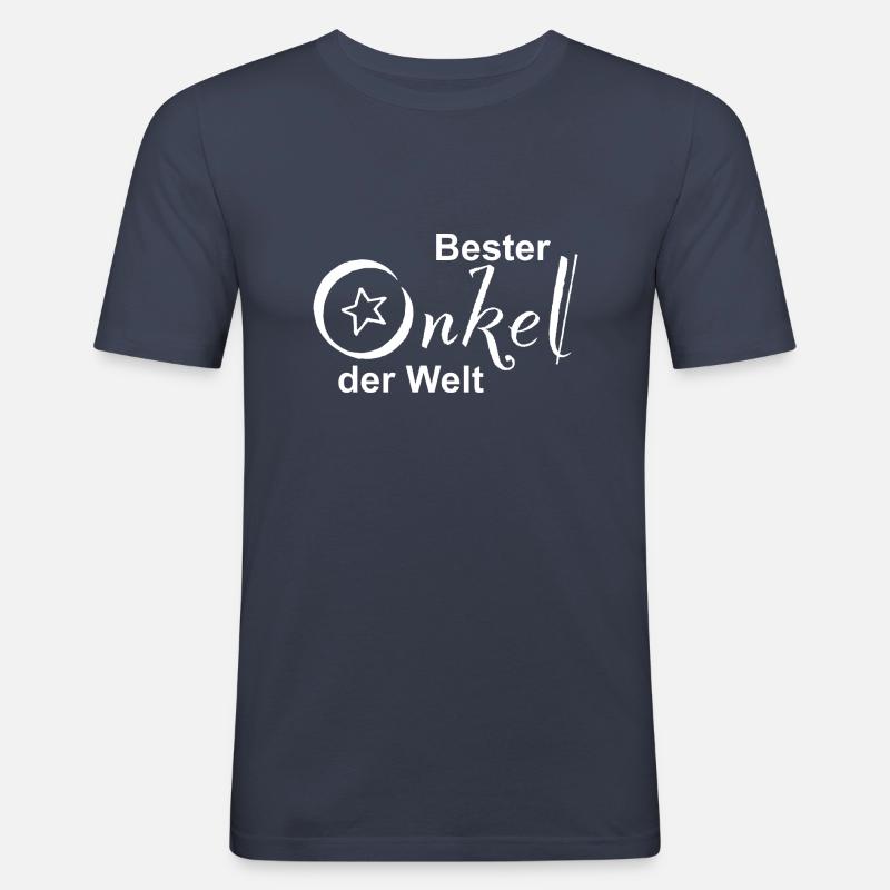 Bester Onkel der Welt Design - Männer Slim Fit T-Shirt - Navy