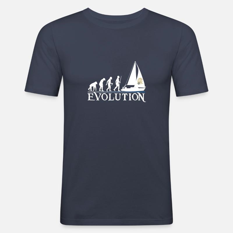 Evolution version blanc - T-shirt près du corps Homme - bleu marine