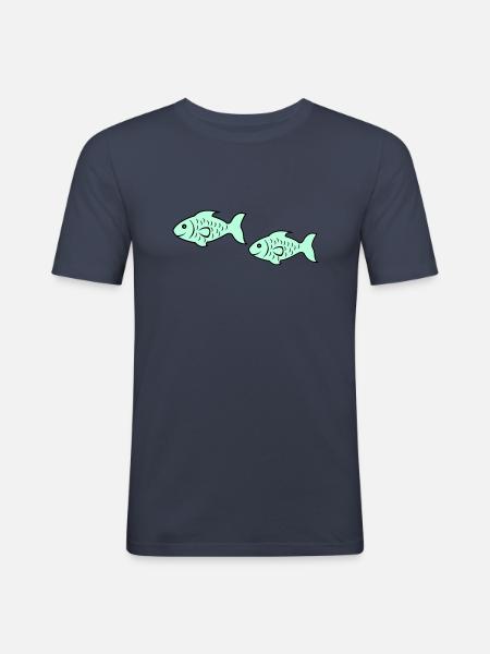 fish2 - Men's Slim Fit T-Shirt - navy