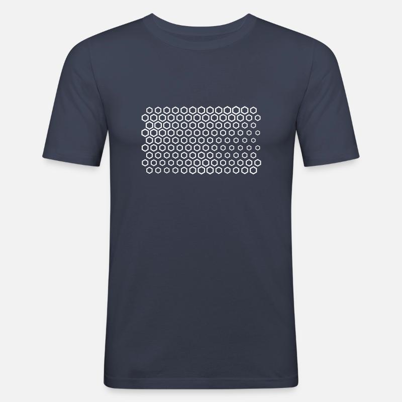 CamoHex A Horizontal small - Männer Slim Fit T-Shirt - Navy