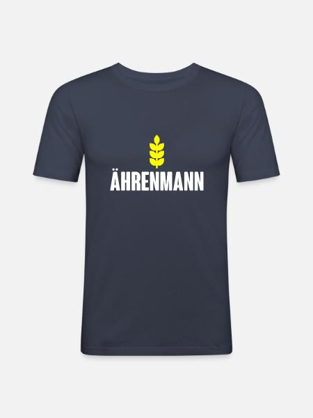 Ährenmann mit Halm hell - Männer Slim Fit T-Shirt - Navy