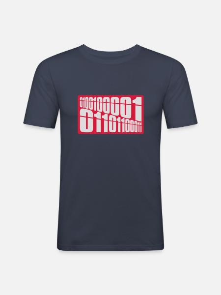 Binary Code Program Language - Men's Slim Fit T-Shirt - navy