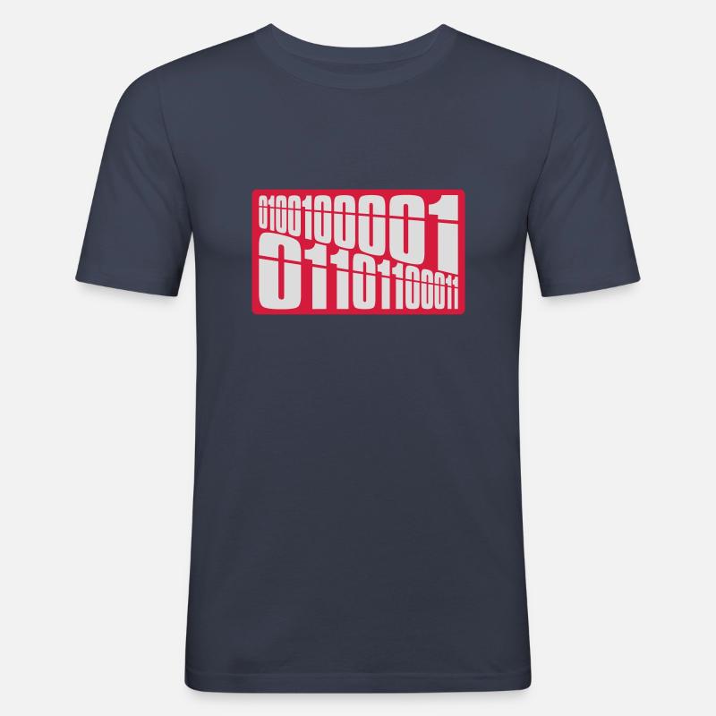 Binär Code Programm Sprache - Männer Slim Fit T-Shirt - Navy