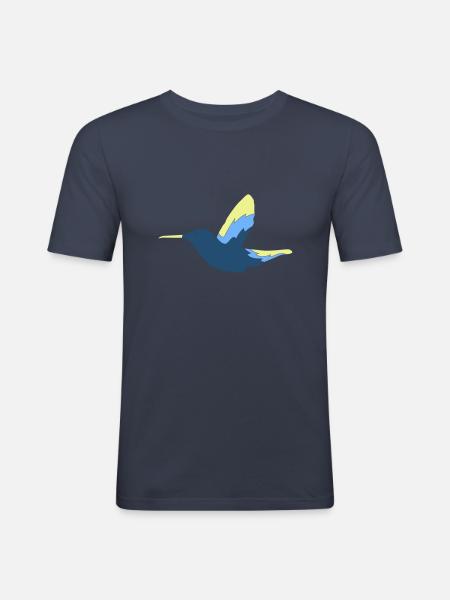 Colibri Oiseau - T-shirt près du corps Homme - bleu marine