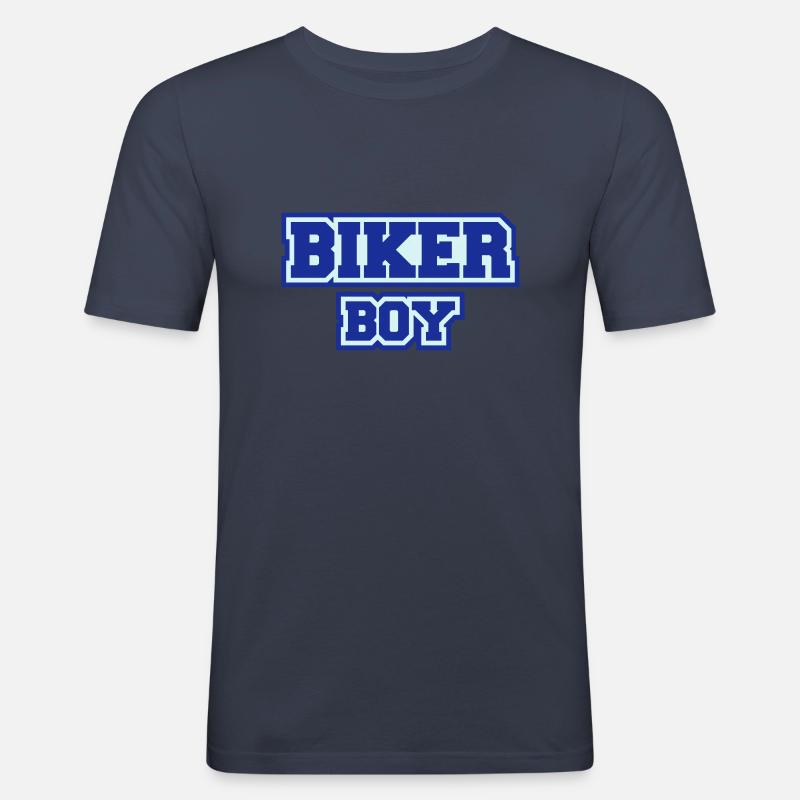 Biker Boy - Männer Slim Fit T-Shirt - Navy