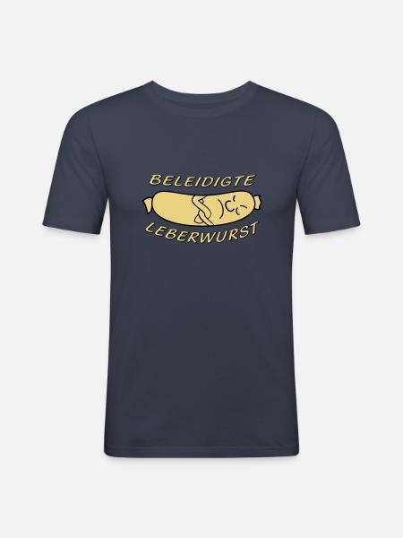 beleidigte Leberwurst - Männer Slim Fit T-Shirt - Navy