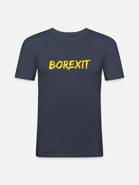 BOREXIT LOGO - Men's Slim Fit T-Shirt - navy
