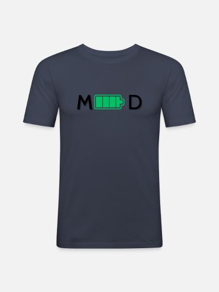 43MOOD - T-shirt près du corps Homme - bleu marine