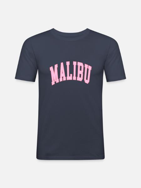 MALIBU PREPPY PINK - Men's Slim Fit T-Shirt - navy