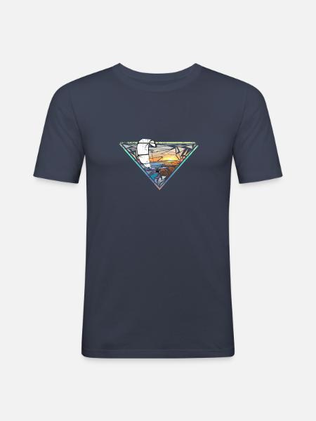 Sunriser - Männer Slim Fit T-Shirt - Navy