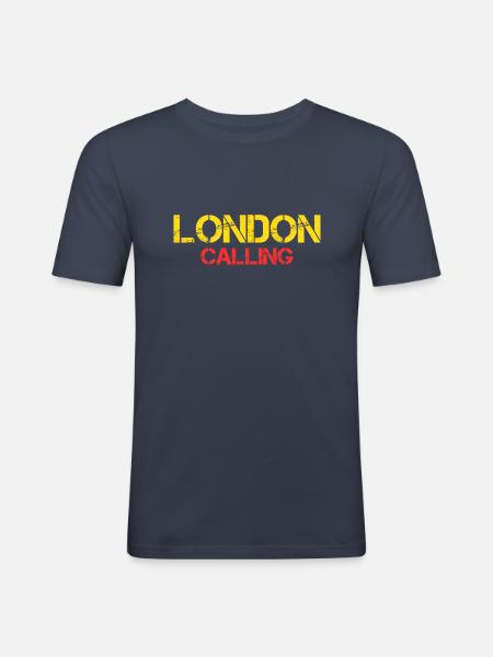 Londres design - T-shirt près du corps Homme - bleu marine