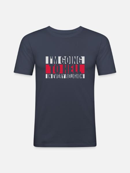 in going to hell - Men's Slim Fit T-Shirt - navy