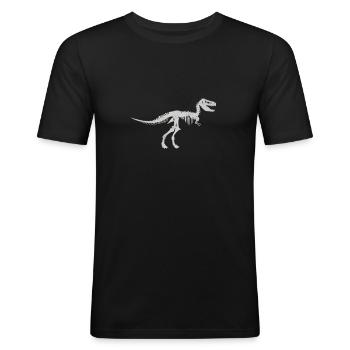 T-Rex - Männer Slim Fit T-Shirt - Schwarz - Vorne - Nik (191cm)