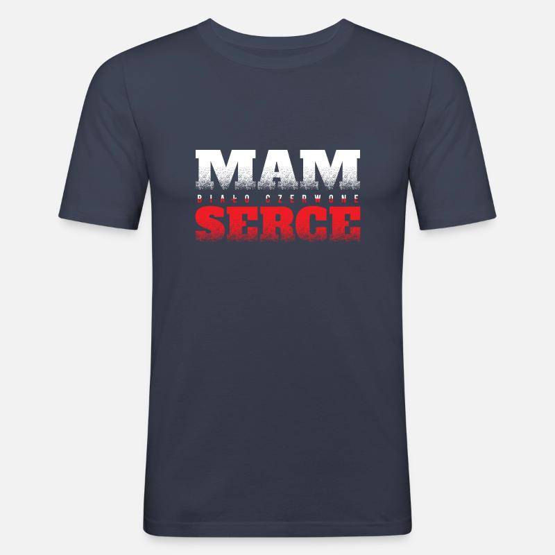 Polen - czerwone serce - Männer Slim Fit T-Shirt - Navy