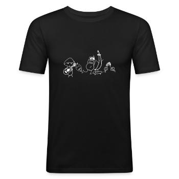 Vegetable Ribbon - Men's Slim Fit T-Shirt - black - Front - Nik (191cm)