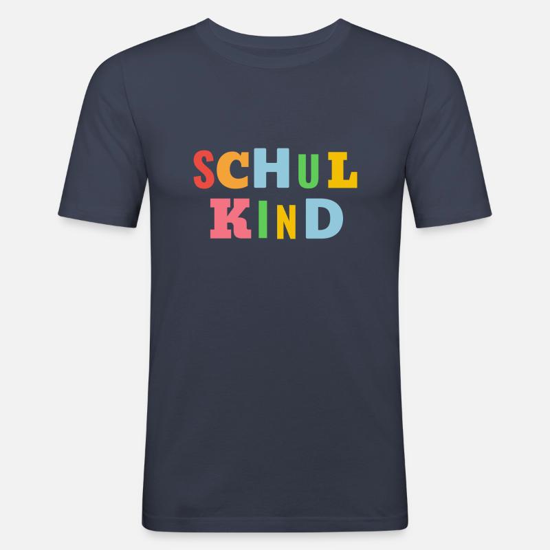 Schule Schulkind Kind Einschulung - Männer Slim Fit T-Shirt - Navy
