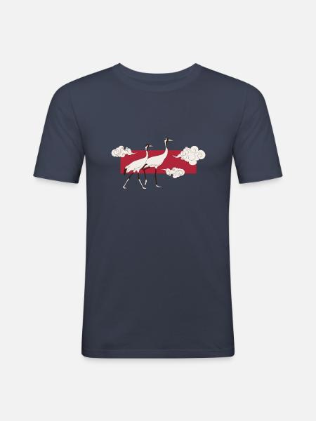 Art of Japan - Japanese Art - Men's Slim Fit T-Shirt - navy