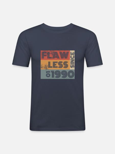 35. Birthday Flawless since 01/1990 - Men's Slim Fit T-Shirt - navy