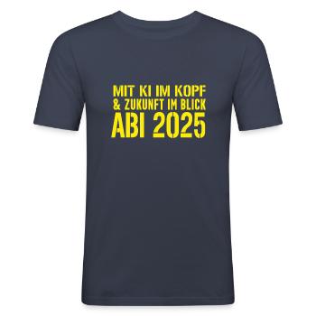 Abschluss KI - Männer Slim Fit T-Shirt - Navy - Vorne - Nik (191cm)