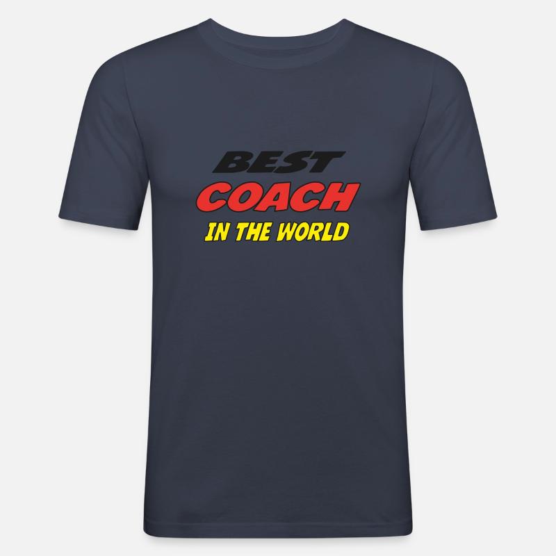 Bester COACH der Welt - Männer Slim Fit T-Shirt - Navy